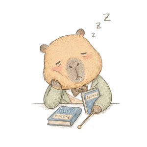 お疲れて寝ているカピバラ先生