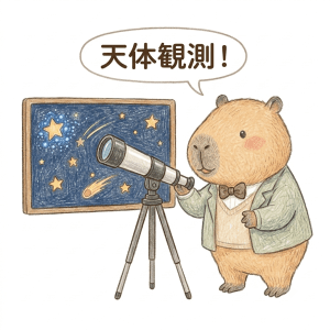 天体観測するカピバラ先生